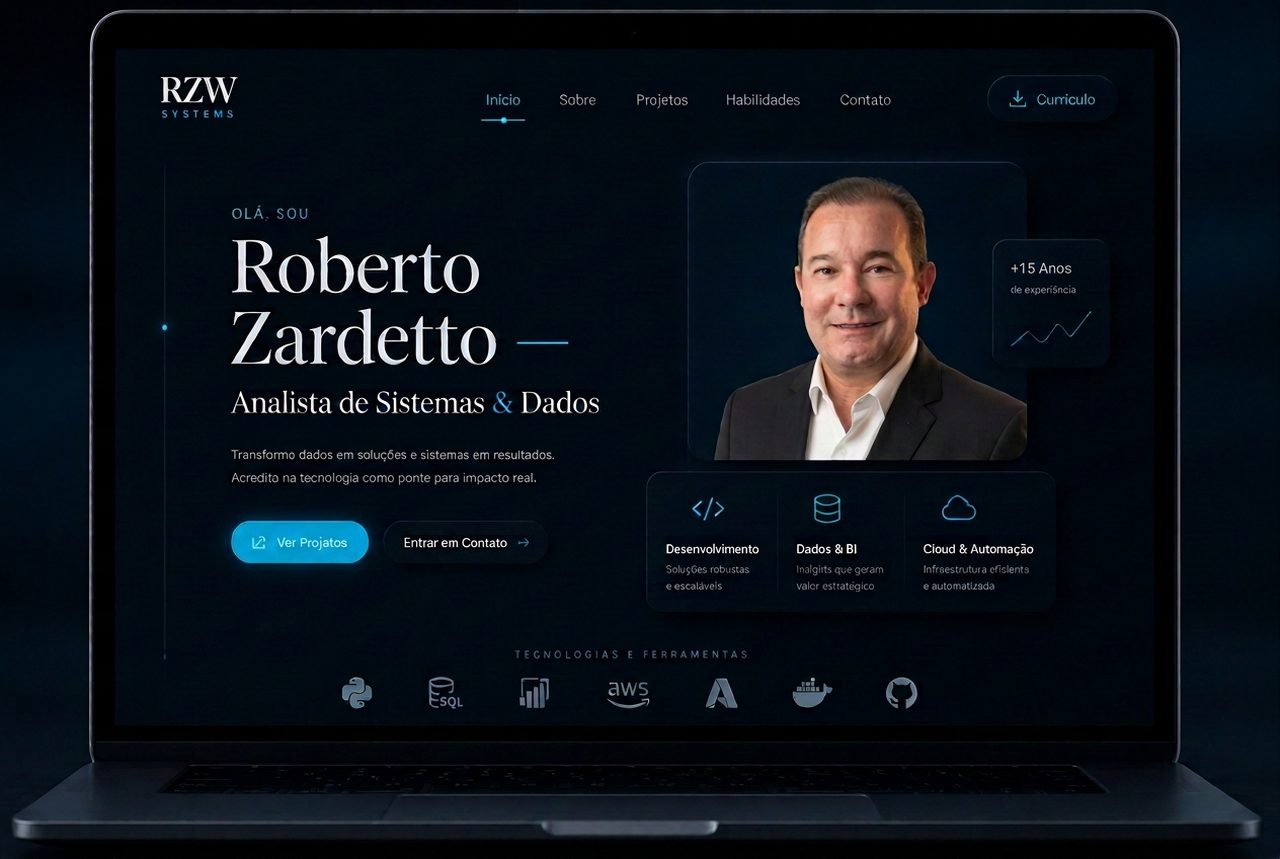 Pré-visualização do portfólio Minha Jornada de Dados — projetos de dados e IA aplicada